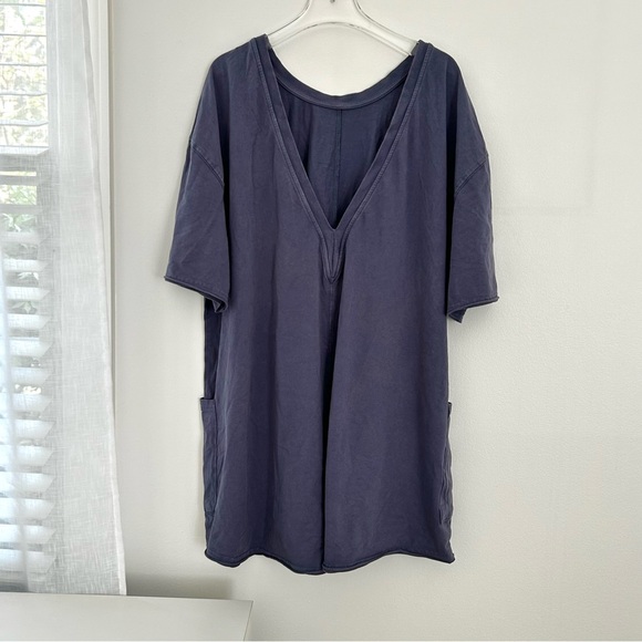 🍒NWOT Free People Hot Shot Tee Romper. Indigo Blue. Size: Medium - Picture 5 of 10